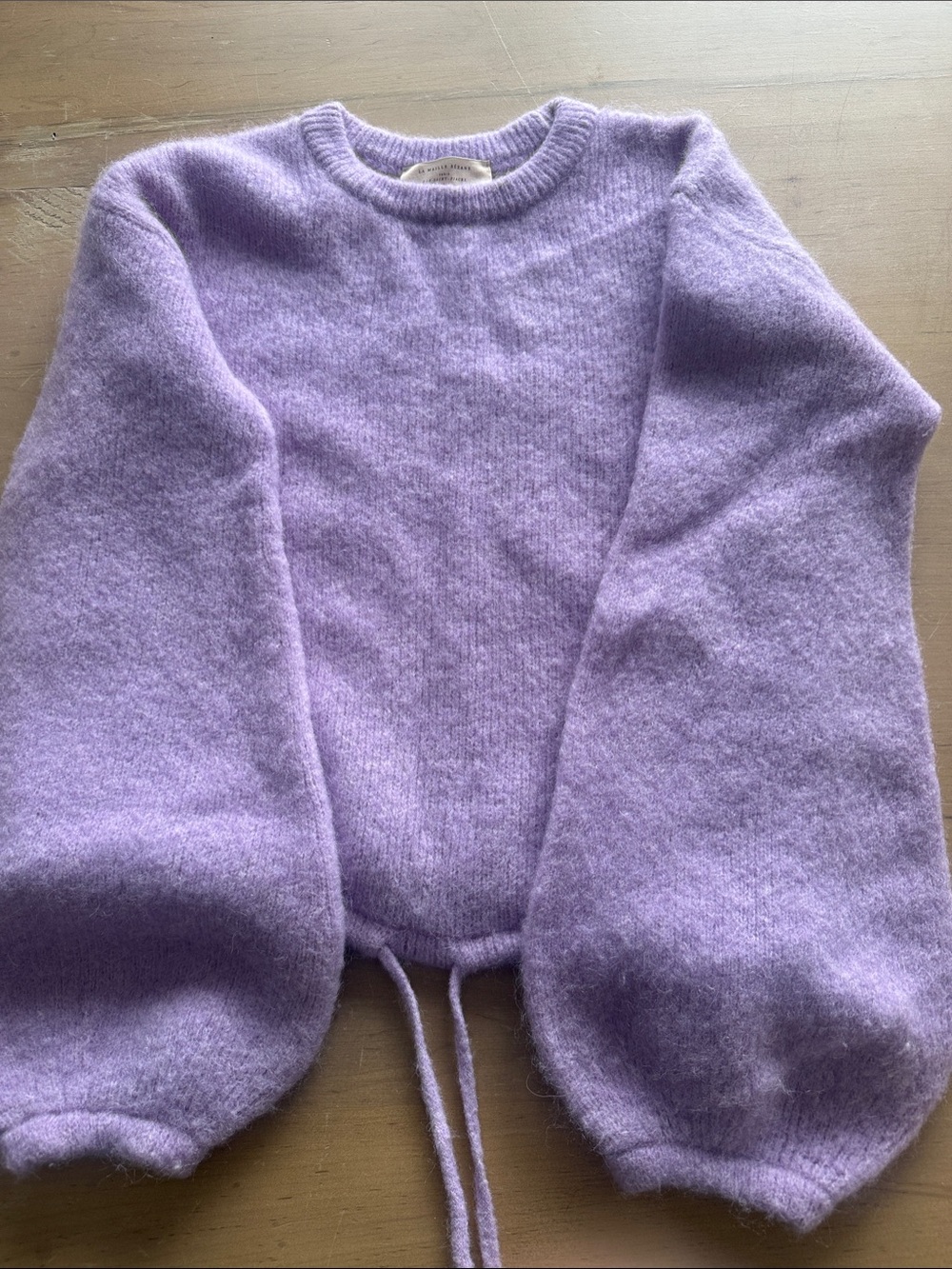 NWOT Sezane Jay Jumper in Lilac  Balloon-Sleeve Crewneck